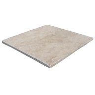 Travertin, dalle de sol ou murale en pierre naturelle CLASSHADE, bords adoucis, surface vieillie, 40,6 cm x 40,6 cm x 1,2 cm - PALETTE COMPLETE