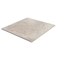 Travertin, dalle de sol ou murale en pierre naturelle CLASSHADE, bords adoucis, surface vieillie, 61 cm x 61 cm x 1,2 cm - PALETTE COMPLETE
