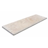 Margelle de piscine ou couvertine CLASSHADE, 1 bord demi-rond, surface vieillie, 33 cm x 100 cm x 3 cm