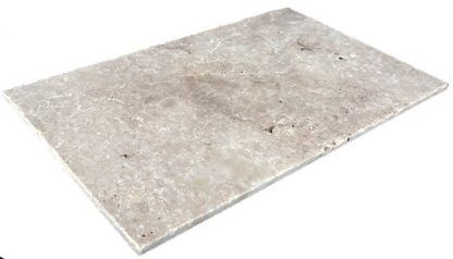 Vignette Travertin, dalle de sol ou murale en pierre naturelle RUSTIC, bords adoucis, surface vieillie, 91,5 cm x 61 cm x 1,2 cm
