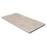 Travertin, dalle de sol ou murale en pierre naturelle CLASSHADE, bords adoucis, surface vieillie, 20,3 cm x 40,6 cm x 1,2 cm - PALETTE COMPLETE