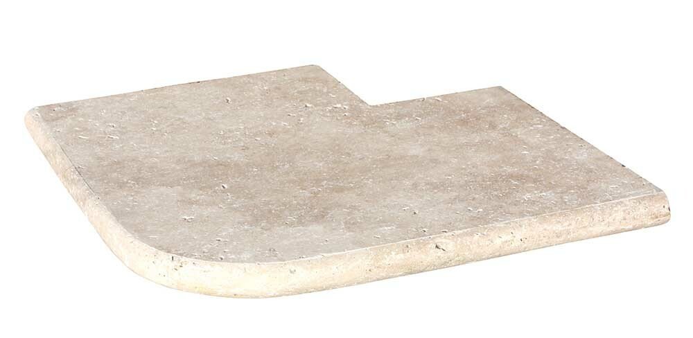 Angle sortant pour margelle de piscine CLASSHADE, 48 cm x 48 cm x 3 cm, bord demi-rond - PALETTE COMPLETE