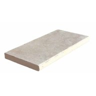 Margelle de piscine ou couvertine CLASSHADE, 1 bord demi-rond, surface vieillie, 33 cm x 61 cm x 5 cm