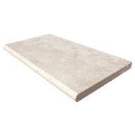 Margelle de piscine ou couvertine CAPLIGHT, 1 bord demi-rond, surface vieillie, 33 cm x 61 cm x 3 cm
