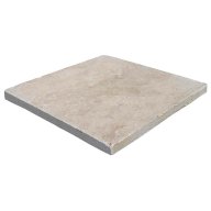 Travertin, dalle de sol en pierre naturelle CLASSHADE, bords adoucis, surface vieillie, 40,6 cm x 40,6 cm x 3 cm - PALETTE COMPLETE
