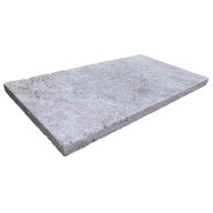 Margelle de piscine ou couvertine TITANIUM GREY, bords droits, surface vieillie, 33 cm x 61 cm x 3 cm