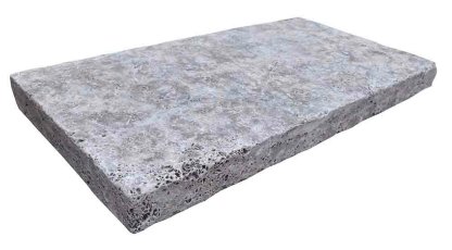 Vignette Margelle de piscine ou couvertine TITANIUM GREY, bords droits, surface vieillie, 33 cm x 61 cm x 5 cm