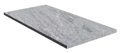 Vignette dalle de sol ou murale POLAR COLD en granit, bords sciés, surface flammée brossée, 40 cm x 80 cm x 2 cm