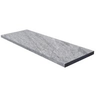 Margelle de piscine POLAR COLD en granit, bord droit chanfreiné, surface flammée brossée, 35 cm x 100 cm x 3 cm