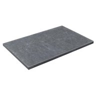 dalle de sol ou murale CARBON en basalte, bords sciés, surface flammée brossée, 40 cm x 60 cm x 2 cm