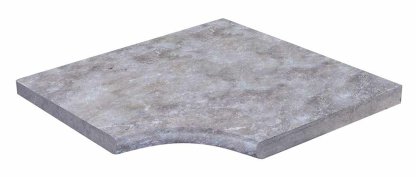 Vignette Angle rentrant pour margelle de piscine TITANIUM GREY, 45,7 cm x 45,7 cm x 3 cm, bord demi-rond