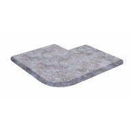 Angle sortant pour margelle de piscine TITANIUM GREY, 45,7 cm x 45,7 cm x 3 cm, bord demi-rond