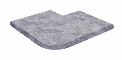 Vignette Angle sortant pour margelle de piscine TITANIUM GREY, 45,7 cm x 45,7 cm x 3 cm, bord demi-rond