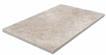 Vignette Travertin, dalle de sol ou murale en pierre naturelle CLASSHADE, bords adoucis, surface vieillie, 61 cm x 91,5 cm x 1,2 cm