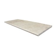 Margelle de piscine ou couvertine CLASSHADE, 1 bord demi-rond, surface vieillie, 50 cm x 120 cm x 3 cm