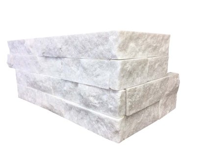 Vignette Angle pierre naturelle WHITE DIAMOND, teinte blanc/quartz
