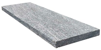 Vignette Couvertine POLAR COLD en granit, bord droit chanfreiné, surface flammée brossée, avec goute d'eau, 30 cm x 100 cm x 4 cm