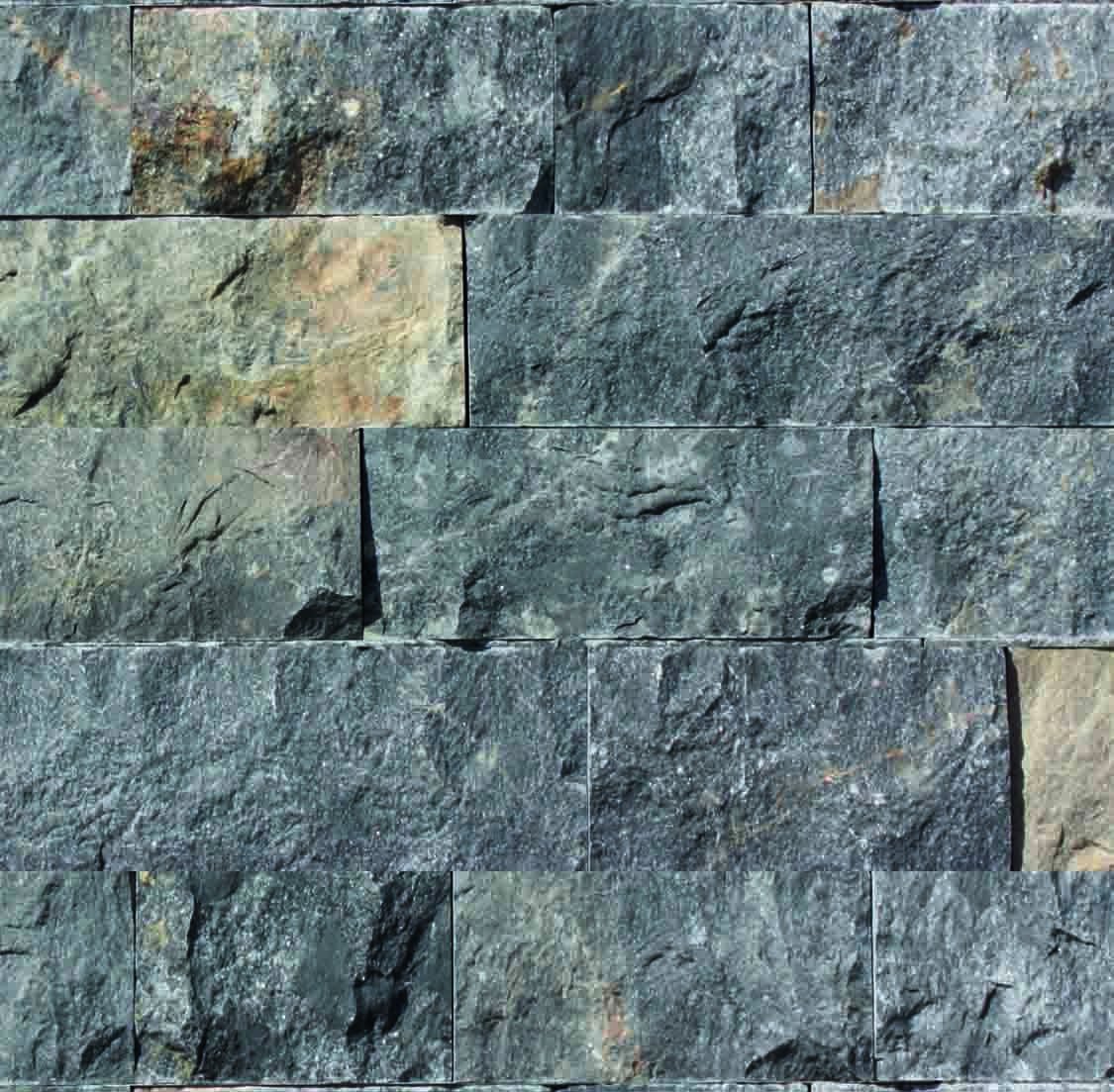Parement pierre naturelle INDIGO, longueurs variables, hauteur 10 cm - PALETTE COMPLETE