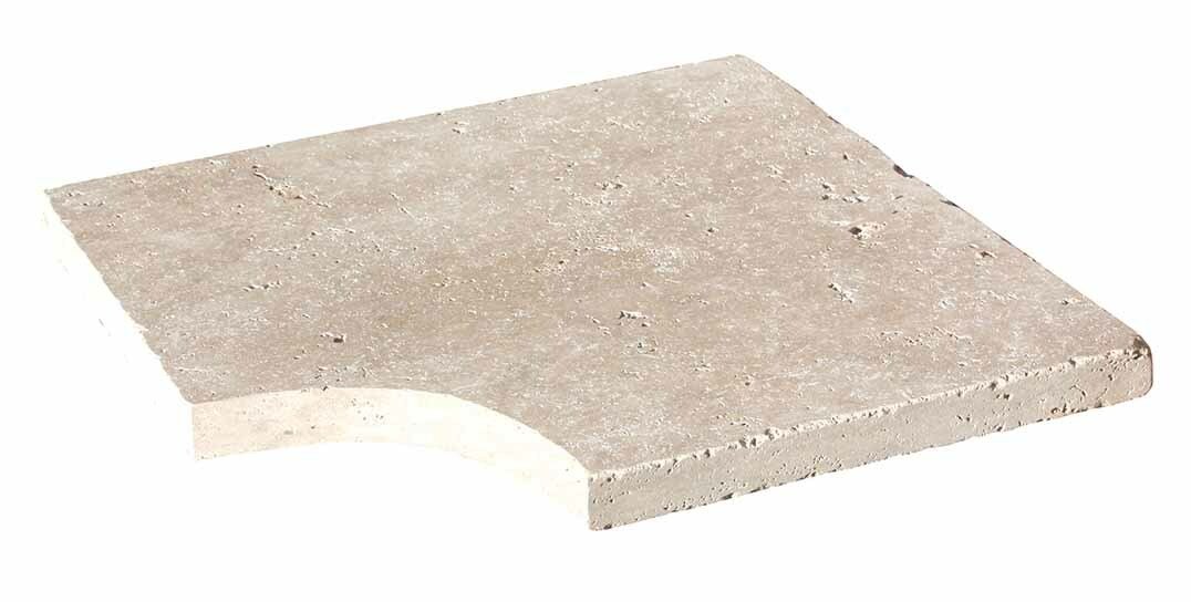 Angle rentrant pour margelle de piscine CLASSHADE, 48 cm x 48 cm x 3 cm, bord droit - PALETTE COMPLETE