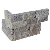 Parement mural d'angle pierre naturelle TITANIUM GREY module de 15 x 20/40 cm x 1,7 cm