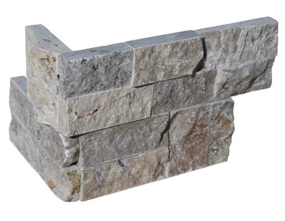 Vignette Parement mural d'angle pierre naturelle TITANIUM GREY module de 15 x 20/40 cm x 1,7 cm