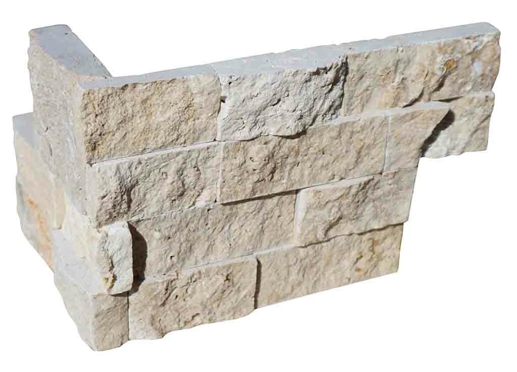 Parement mural d'angle pierre naturelle CLASSHADE, module de 24,5 cm + 14 cm x 15,2 cm x 1,7 cm - PALETTE COMPLETE