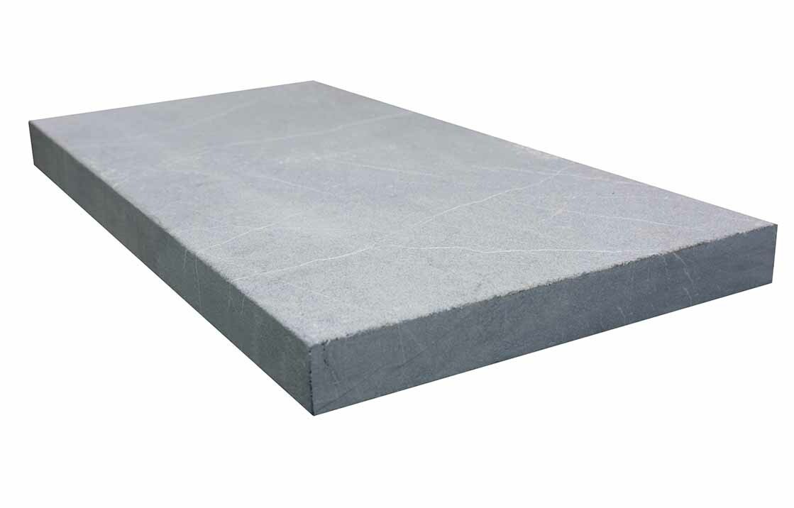 Margelle de piscine en marbre NOBILY GREY, bords droits, surface sablée, 33 cm x 61 cm x 5 cm - PALETTE COMPLETE
