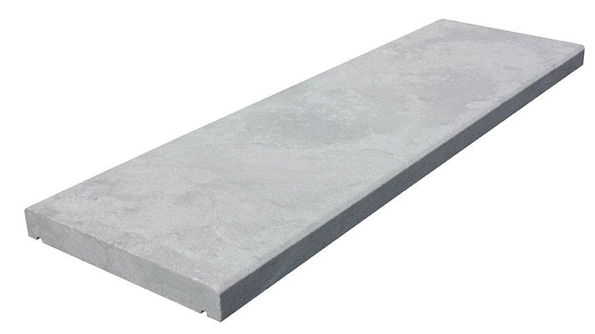 Couvertine en marbre NOBILY GREY, bords droits chanfreinés, 30,5 cm x 100 cm x 4 cm - PALETTE COMPLETE