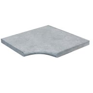 Angle rentrant en marbre NOBILY GREY, pour margelle de piscine , 48 cm x 48 cm x 3,2 cm, bord demi-rond