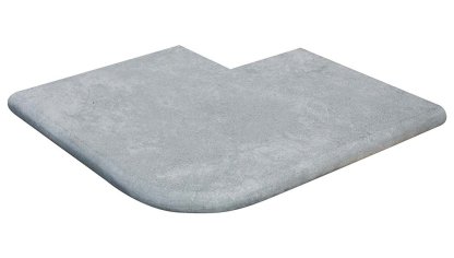 Vignette Angle sortant en marbre NOBILY GREY, pour margelle de piscine , 48 cm x 48 cm x 3,2 cm, bord demi-rond