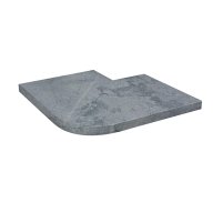 Angle sortant en marbre NOBILY DARKNESS,pour margelle de piscine , 48 cm x 48 cm x 3,2 cm, bord droit