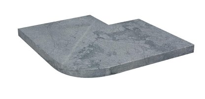 Vignette Angle sortant en marbre NOBILY DARKNESS,pour margelle de piscine , 48 cm x 48 cm x 3,2 cm, bord droit