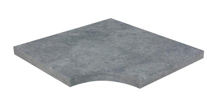 Vignette Angle rentrant en marbre NOBILY DARKNESS, pour margelle de piscine , 48 cm x 48 cm x 3,2 cm, bord droit