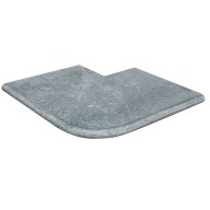 Angle sortant en marbre NOBILY DARKNESS, pour margelle de piscine , 48 cm x 48 cm x 3,2 cm, bord demi-rond - PALETTE COMPLETE