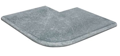 Vignette Angle sortant en marbre NOBILY DARKNESS, pour margelle de piscine , 48 cm x 48 cm x 3,2 cm, bord demi-rond