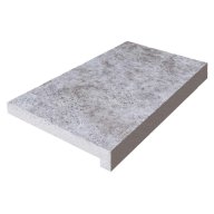 Marche en L en pierre naturelle, 33 cm x 61 cm x 3 cm + 3 cm, nez droit - PALETTE COMPLETE