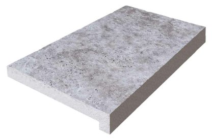 Vignette Marche en L en pierre naturelle, 33 cm x 61 cm x 3 cm + 3 cm, nez droit