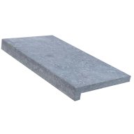 Marche en L en marbre NOBILY GREY, 33 cm x 61 cm x 3,2 cm + 3 cm, nez droit - PALETTE COMPLETE
