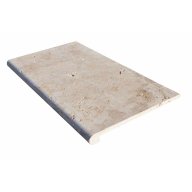 Marche en L en pierre naturelle, 33 cm x 61 cm x 1,2 cm + 1,8 cm, nez arrondi - PALETTE COMPLETE