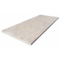Margelle de piscine ou couvertine CLASSHADE, 1 bord demi-rond, surface vieillie, 63 cm x 150 cm x 3 cm