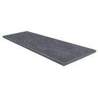 Margelle de piscine CARBON en basalte, bord droit chanfreiné, surface flammée brossée, 50 cm x 120 cm x 3 cm