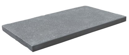 Vignette Margelle de piscine ou couvertine NEW DELHI en pierre naturelle calcaire d'Inde, bords droits chanfreinés, surface vieillie, 35 cm x 60 cm x 3 cm