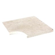 Angle rentrant pour margelle de piscine CAPLIGHT, 48 cm x 48 cm x 3 cm, bord demi-rond