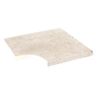 Angle rentrant pour margelle de piscine CAPLIGHT, 48 cm x 48 cm x 3 cm, bord droit