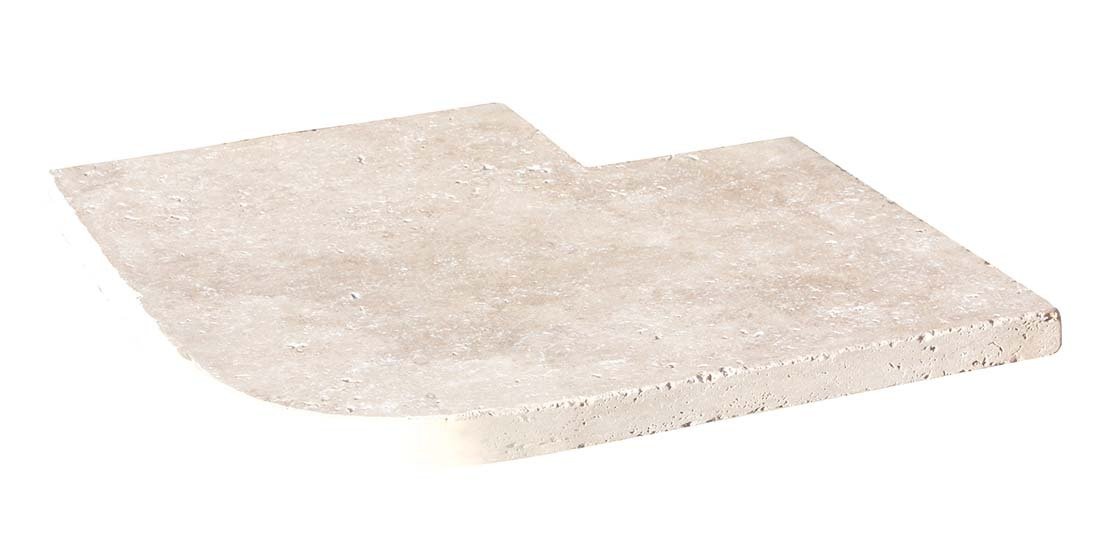 Angle sortant pour margelle de piscine CAPLIGHT, 48 cm x 48 cm x 3 cm, bord droit - PALETTE COMPLETE