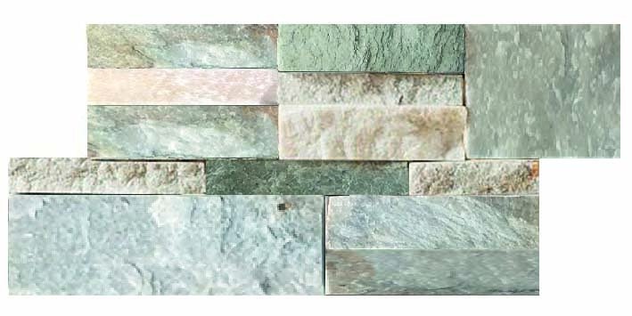 Parement pierre naturelle en petite plaquette, teinte nuancée, en plaquette - PALETTE COMPLETE