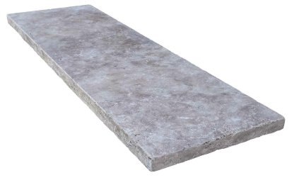 Vignette Margelle de piscine ou couvertine TITANIUM GREY, bords droits, surface vieillie, 33 cm x 100 cm x 3 cm