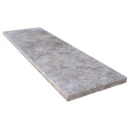 Margelle de piscine ou couvertine TITANIUM GREY, 1 bord demi-rond, surface vieillie, 33 cm x 100 cm x 3 cm