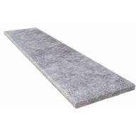 Margelle de piscine ou couvertine TITANIUM GREY, 1 bord demi-rond, surface vieillie, 33 cm x 120 cm x 3 cm