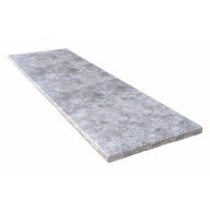 Margelle de piscine ou couvertine TITANIUM GREY, 1 bord demi-rond, surface vieillie, 63 cm x 150 cm x 3 cm